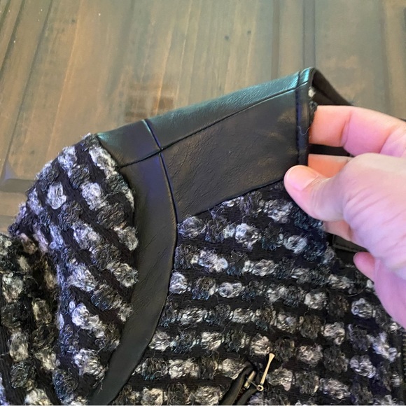 The Limited Tweed Like and Vegan Leather Biker Jacket - Picture 2 of 13